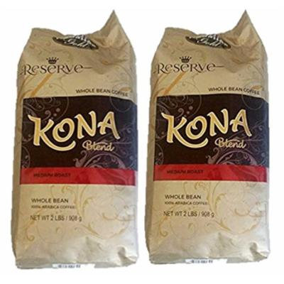 Hawaiian Gold Kona Coffee Gourmet Blend 2 Lb Bag (2 x Pack)