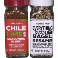 Trader Joe's Seasonings Bundle - Everything But the Bagel Sesame and Chile Lime Seasoning Blends (Package of 2)