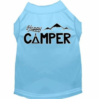 Happy Camper Screen Print Dog Shirt Baby Blue Xxxl (20)