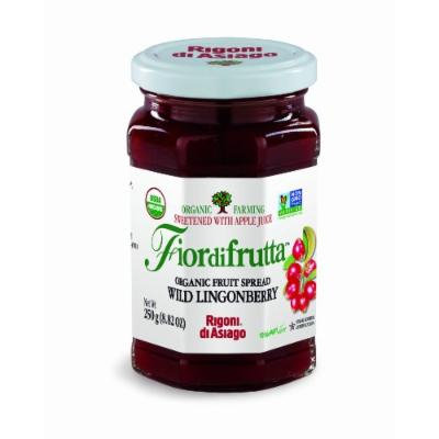 Rigoni di Asiago Fiordifrutta Organic Fruit Spread, Wild Lingonberry, 6 Count