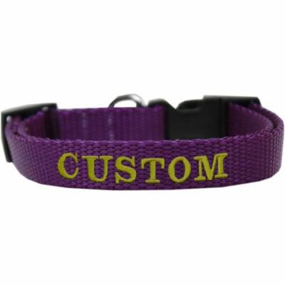 Custom Embroidered Made In The Usa Nylon Dog Collar Md Purple