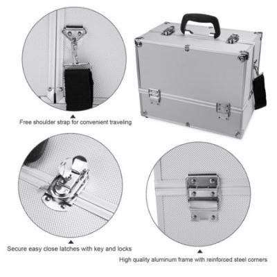 SPHP The worth buy Aluminum Alloy Makeup Train Case,Lockable Cosmetic Storage Box SPHP
