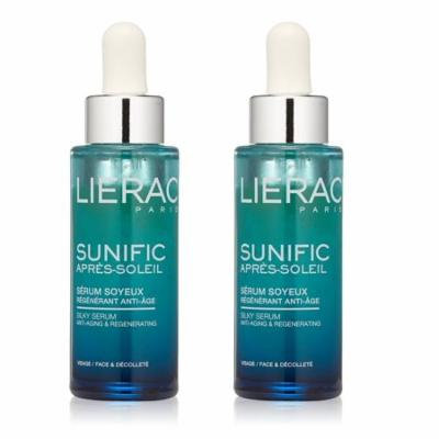 Lierac Sunific Aftersun Silky Serum, Anti-Aging & Regenerating, 1.1 Oz (Pack of 2) + Scunci Black Roller Pins, 18 Pcs