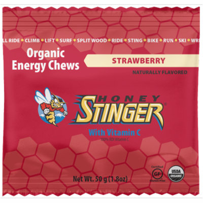 Honey Stinger Organic Energy Chews , Strawberry, 12 Ct