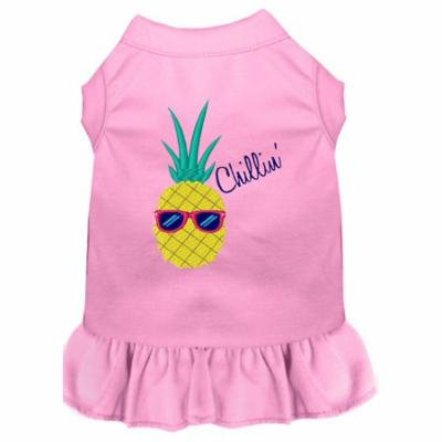 Pineapple Chillin Embroidered Dog Dress Light Pink 4x (22)