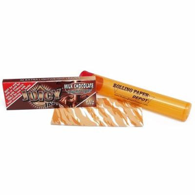 Juicy Jay's 1 1/4 Rolling Papers - Milk Chocolate Flavored - 12 Packs with RPD Doobtube