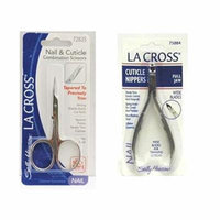 Sally Hansen LA Cross Nail & Cuticle Combination Scissors 72835 + Cuticle Nippers Wide Blade 75884 + Scunci Black Roller Pins, 18 Pcs