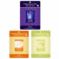 Skin Care Treatment Mask Pack Collagen - Coenzyme Q10 - Brightening Moisture Essence Face Facial Mask Package 6 Pcs (2 Pack of Each) - Korean Cosmetic Facial Beauty