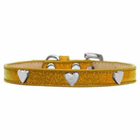 Silver Heart Widget Dog Collar Gold Ice Cream Size 12