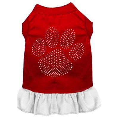 Rhinestone Clear Paw Dress Red With White Xs (8)