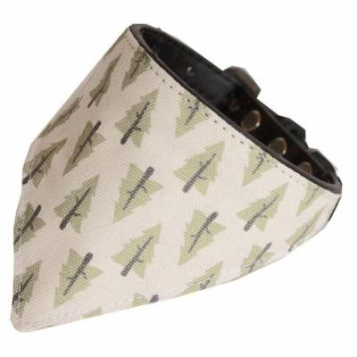 Pine Tree Bandana Pet Collar Black Size 20