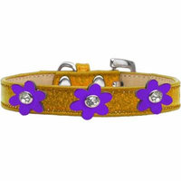 Metallic Flower Ice Cream Collar Gold With Metallic Purple Flowers Size 10