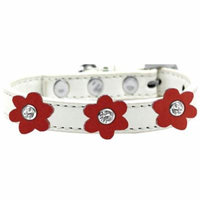 Flower Premium Collar White With Red Flowers Size 12
