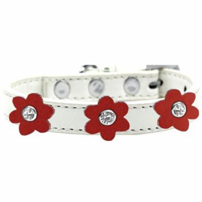 Flower Premium Collar White With Red Flowers Size 12