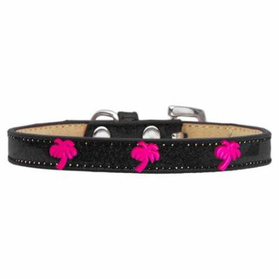 Pink Palm Tree Widget Dog Collar Black Ice Cream Size 20