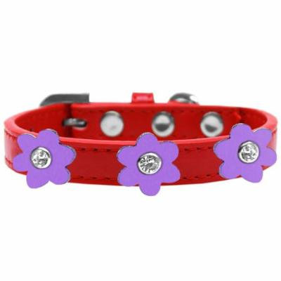 Flower Premium Collar Red With Lavender Flowers Size 18