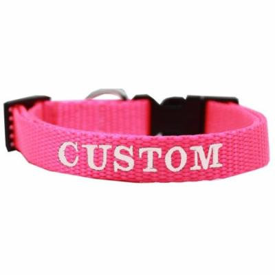 Custom Embroidered Made In The Usa Nylon Dog Collar Xl Hot Pink