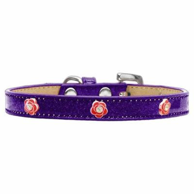 Red Rose Widget Dog Collar Purple Ice Cream Size 16