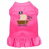 Poop Deck Embroidered Dog Dress Bright Pink Med (12)