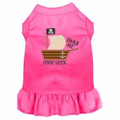 Poop Deck Embroidered Dog Dress Bright Pink Med (12)