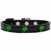 Green Palm Tree Widget Dog Collar Black Size 16