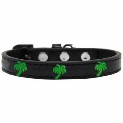 Green Palm Tree Widget Dog Collar Black Size 16
