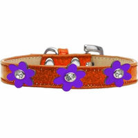 Metallic Flower Ice Cream Collar Orange With Metallic Purple Flowers Size 16