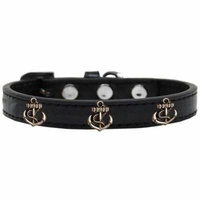 Bronze Anchor Widget Dog Collar Black Size 18