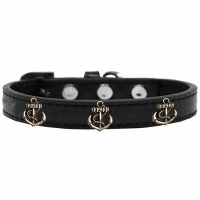 Bronze Anchor Widget Dog Collar Black Size 18