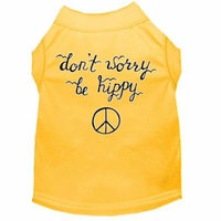 Be Hippy Screen Print Dog Shirt Yellow Med (12)