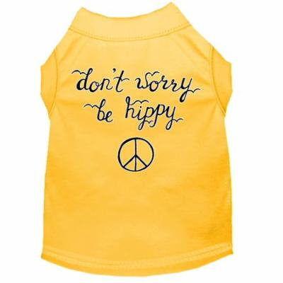 Be Hippy Screen Print Dog Shirt Yellow Med (12)