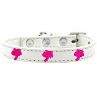 Pink Palm Tree Widget Dog Collar White Size 14