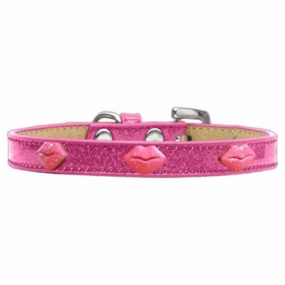 Pink Glitter Lips Widget Dog Collar Pink Ice Cream Size 20