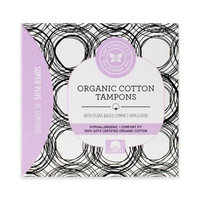 The Honest Company Organic Cotton Tampons with Plant-Based Compact Applicator, Super Plus, 16 Ct