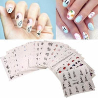 50pcs 3D Flower Design Nail Art Manicure Tips Stickers Decals DIY Decoration US