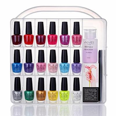 MAKARTT Portable Nail Polish Organizer Holder for 36 bottles- with Large Separate Compartment for Tools, Universal Space Saver