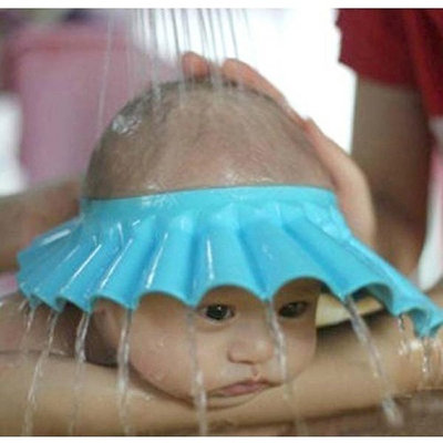3pcs Soft Adjustable Shampoo Bath Bathing Shower Cap Hat Wash Hair Shield Hat for Baby Kids Children Color Random