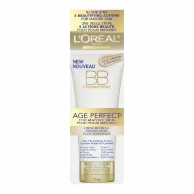 L'Oreal Paris Age Perfect BB Cream Instant Radiance, 2.5 Fluid Ounce + Schick Slim Twin ST for Sensitive Skin