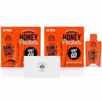 Nature Nate's 100% Pure Raw & Unfiltered Honey On the Go Single Servings in Dependable Packaging to Prevent Breakage with LP card Bundle (Original, 40 Packets)