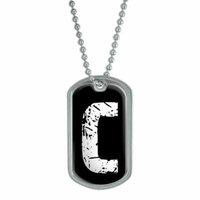 Letter C Initial Dog Tag
