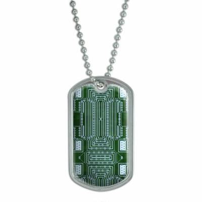 Empty Circuit Board Design Dog Tag