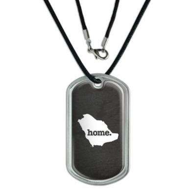 Saudi Arabia Home Country Dog Tag - Textured Dark Grey Gray