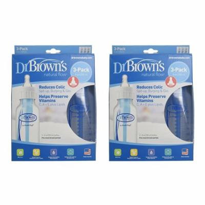Dr. Brown's BPA Free Polypropylene Natural Flow Standard Neck Bottle, 8 oz - 3-Pack (2 Pack) + Schick Slim Twin ST for Sensitive Skin