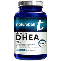 Pure DHEA (100mg Max Strength, 200 Capsules), Powerfully Supports Energy Level, Healthy Metabolism and Libido Function for Men & Women, Non-GMO and Made in U.S