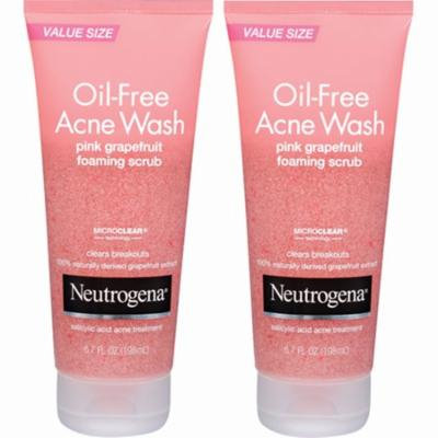 Neutrogena Oil-Free Acne Wash Pink Grapefruit Foaming Scrub, 2 pk./6.7 fl. oz.