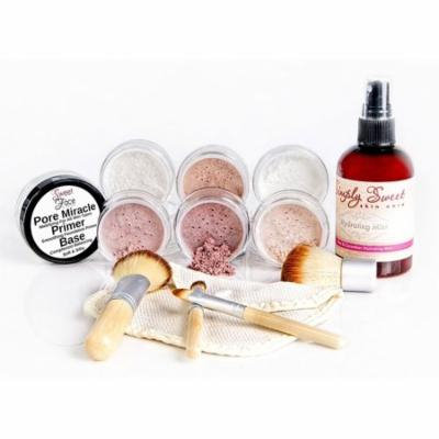 FLAWLESS COMPLEXION KIT Full Size Mineral Makeup Set Matte Foundation Bare Face Sheer Powder Cover (FAIR 1)
