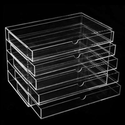 5 LayerMakeup Cosmetic Jewelry Organizer Drawer Transparent Multipurpose Display Box Storage