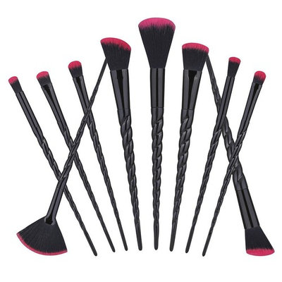 10 Pcs Black&Red Unicorn Cosmetic Make up Brushes Set Concealer BrushesPowder Foundation Contour