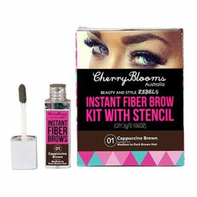 Cherry Blooms Instant Fiber Brow with Stencil, Cappaccino Brown, .11 oz