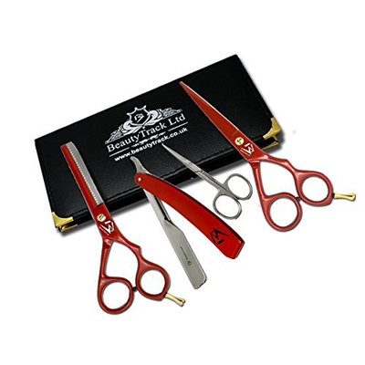 BeautyTrack Hair Salon Scissors Professional Hairdressing Barber Scissors Barber Thinning Scissor Shears Set Hair Salon Equipment